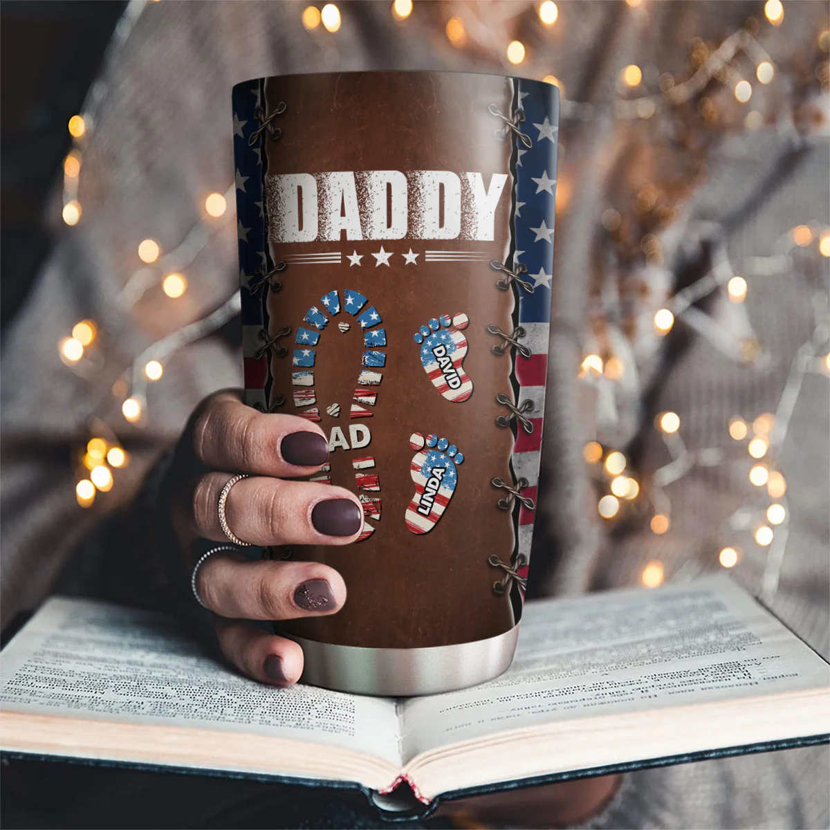 Daddy Super Power - Personalized Custom Tumbler - Image 2