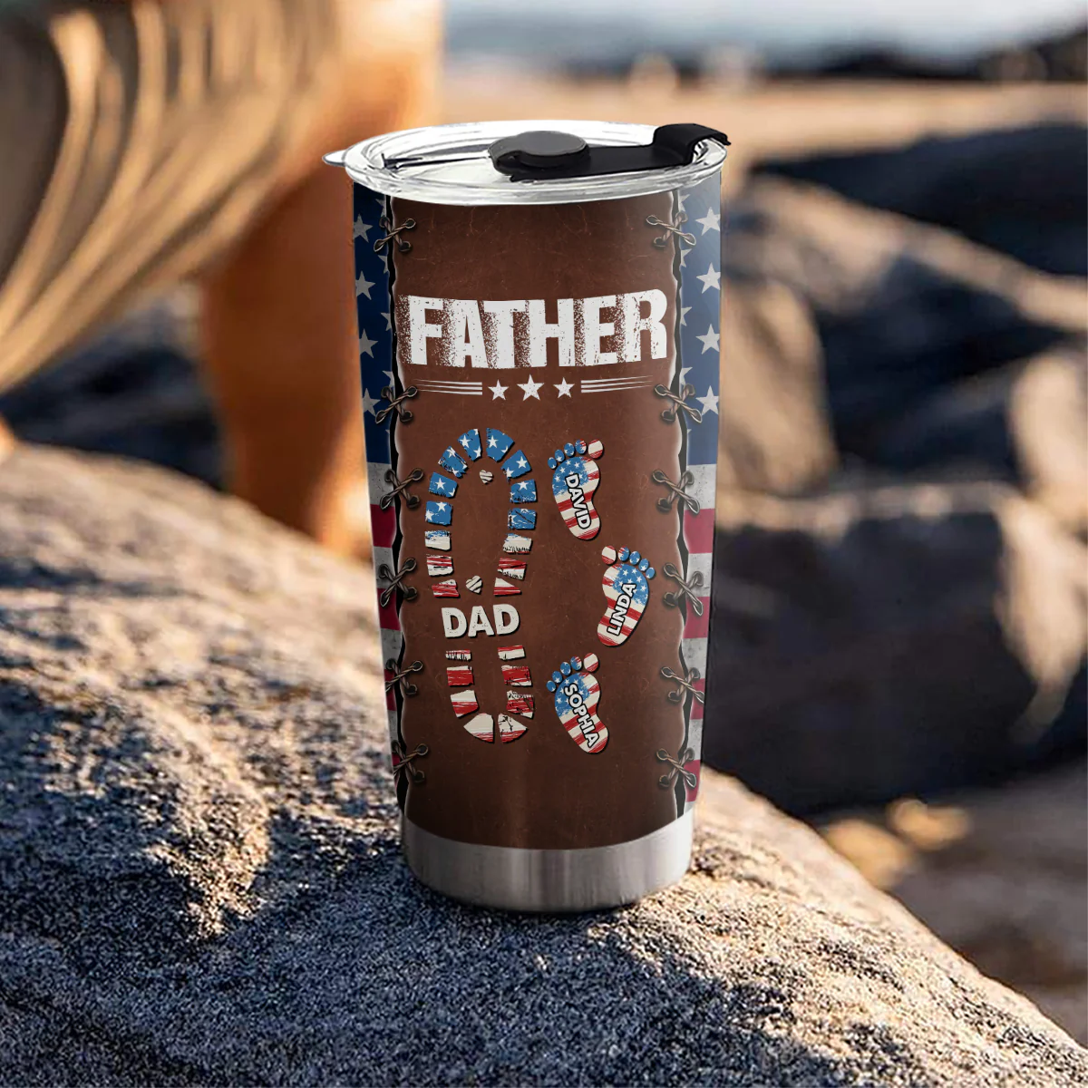Daddy Super Power - Personalized Custom Tumbler - Image 3