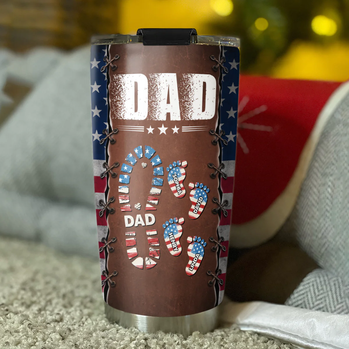 Daddy Super Power - Personalized Custom Tumbler - Image 4