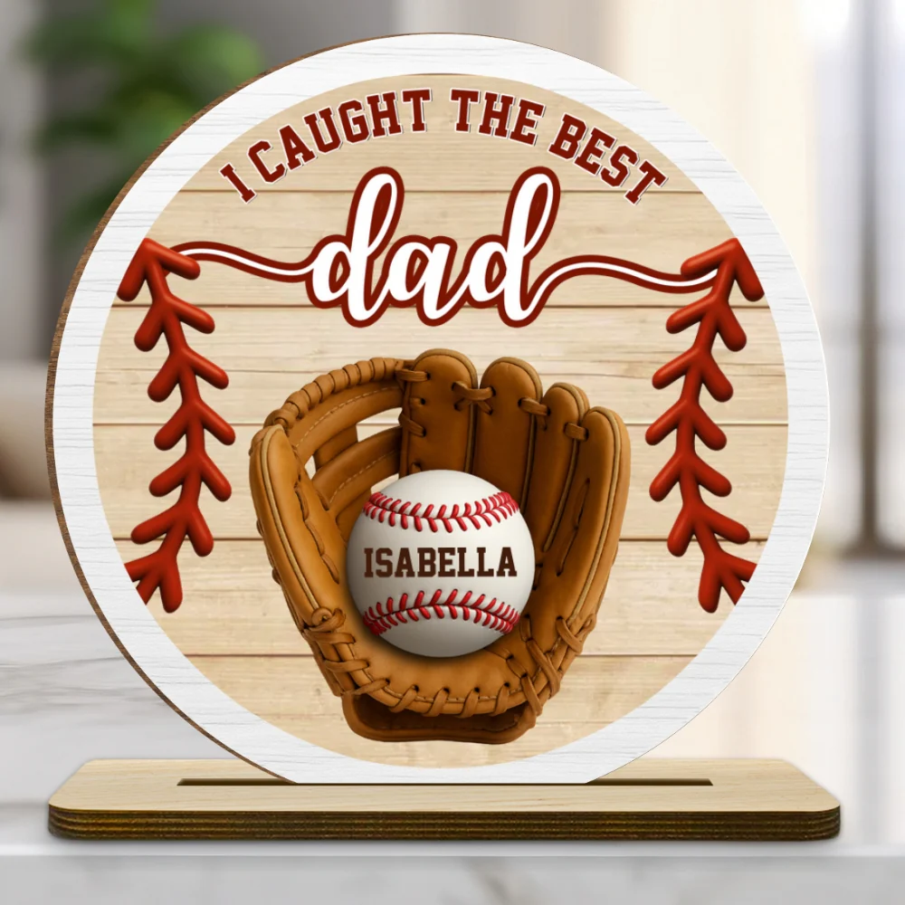 Daddy Team - Personalized Custom 2-Layer Wood Plaque With Flat - Image 7
