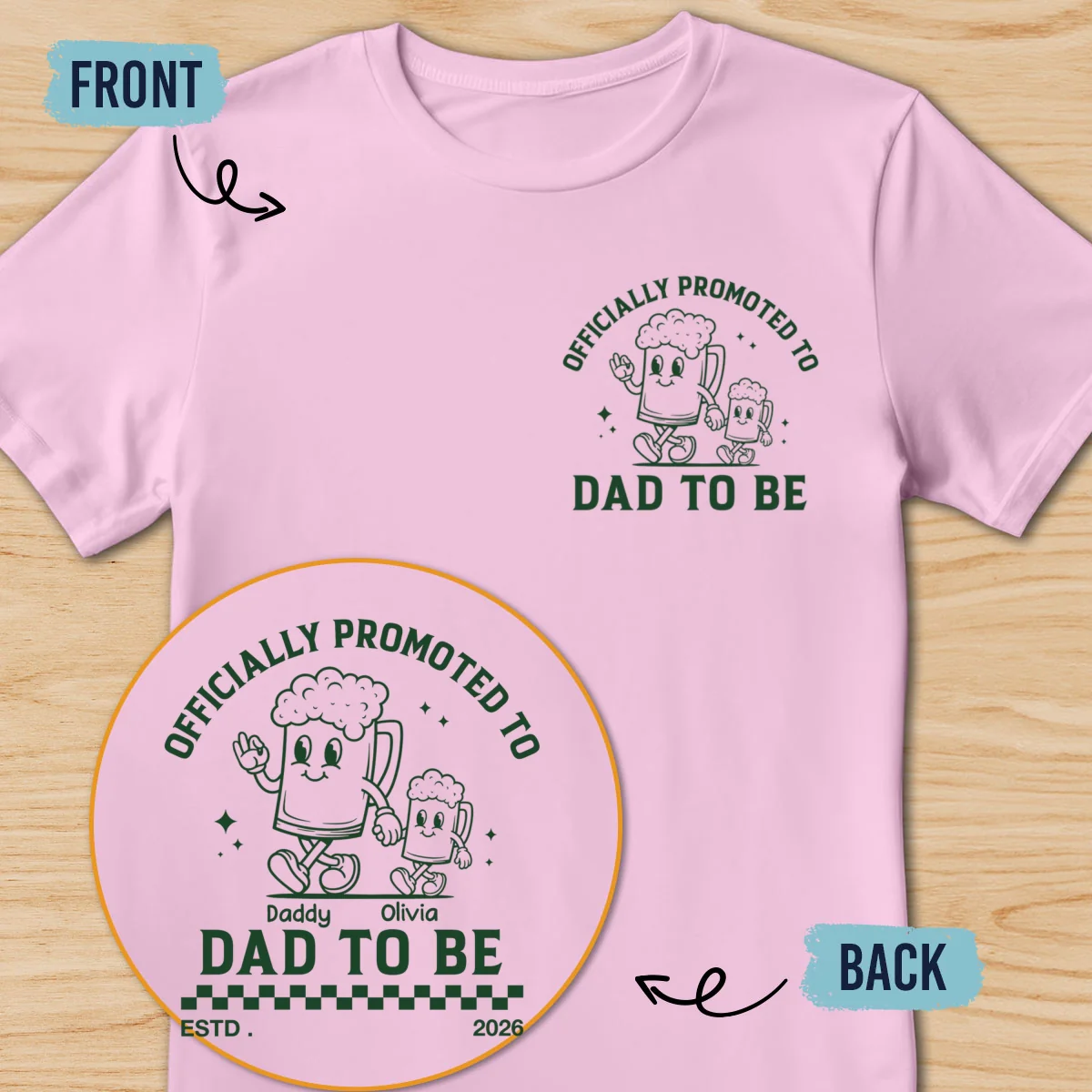 Daddy To Be - Personalized Custom Shirt - Image 7
