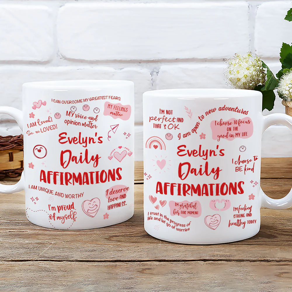 Daily Affirmations - Personalized Custom Coffee Mug - Image 3