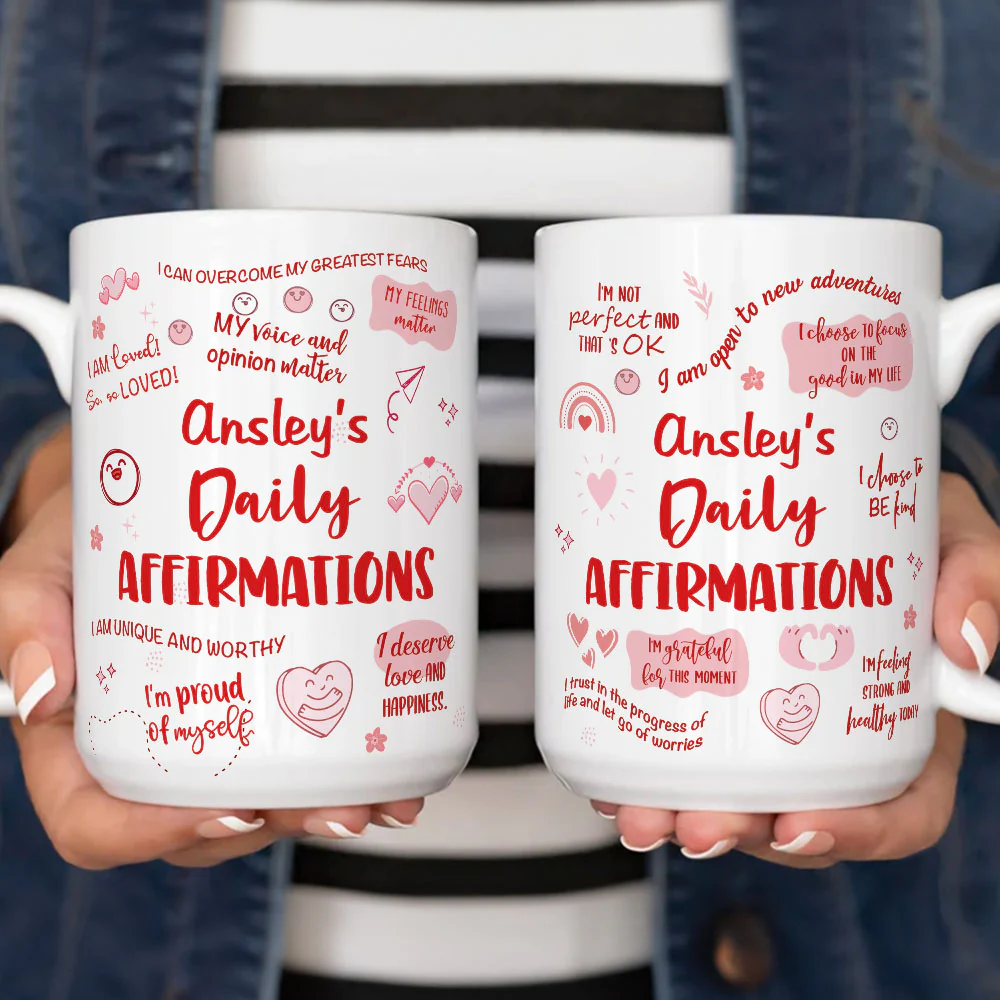 Daily Affirmations - Personalized Custom Coffee Mug - Image 4