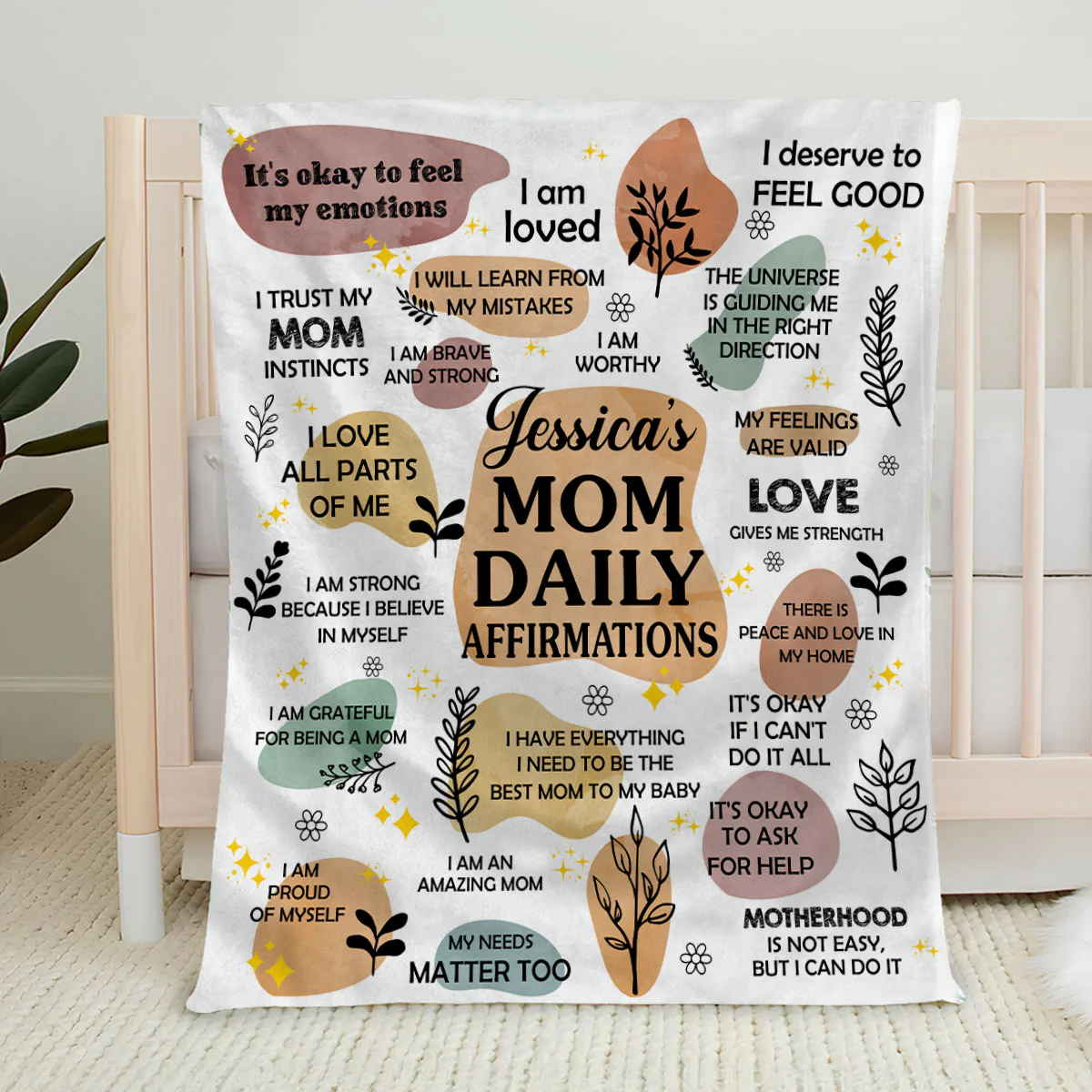 Daily Affirmations - Personalized Custom Fleece Blanket - Image 2