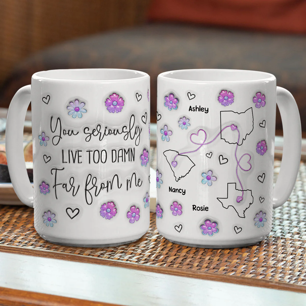 Damn Too Far You - Personalized Custom 3D Inflated Effect Mug - Image 3