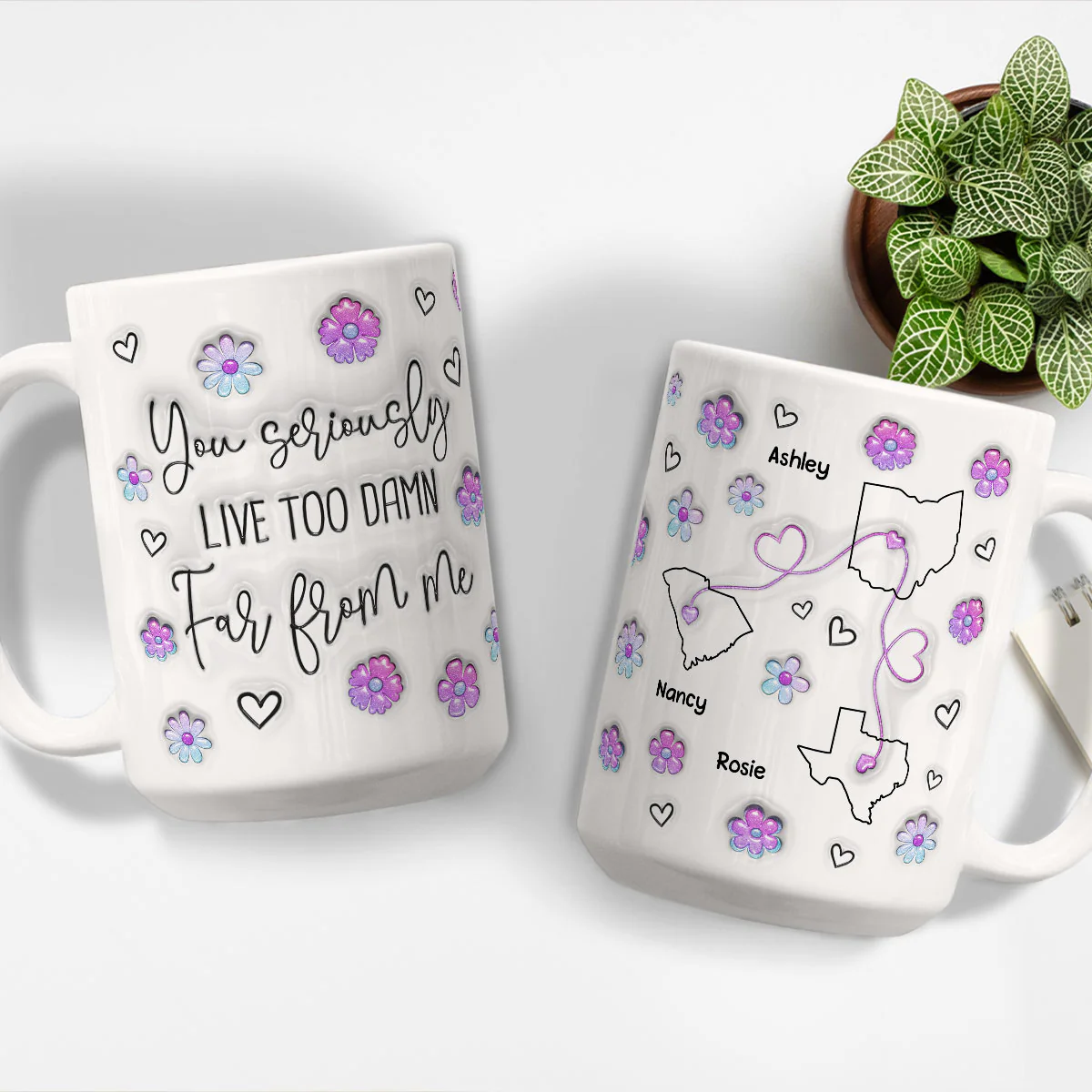 Damn Too Far You - Personalized Custom 3D Inflated Effect Mug - Image 4
