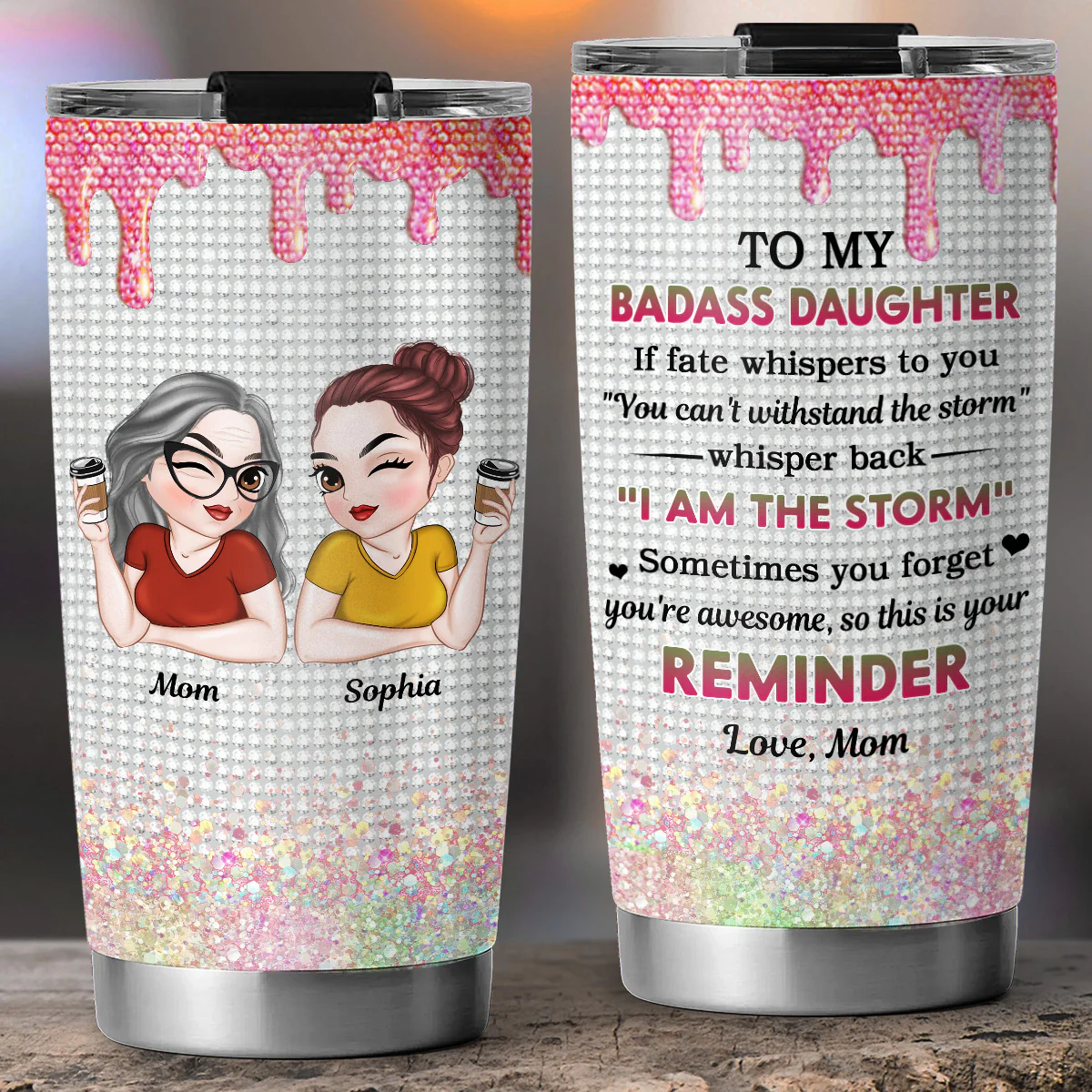 Daughter On Fire - Personalized Custom Tumbler - Image 2