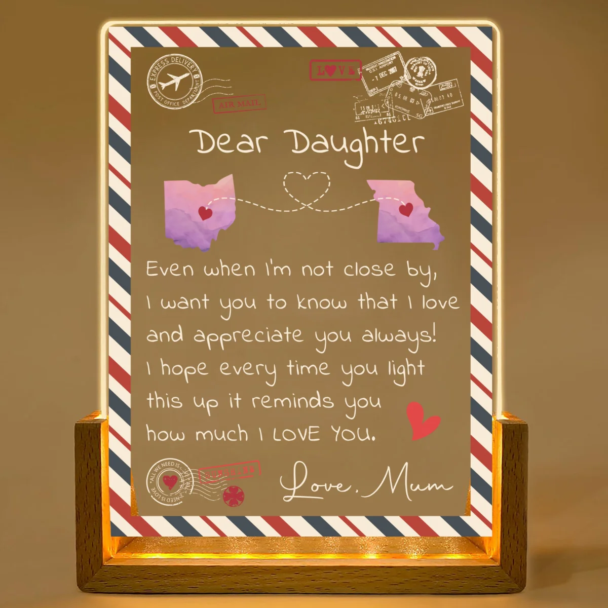 Daughter You Are My Sunshine - Personalized Custom Plaque With Walnut Base - Image 7