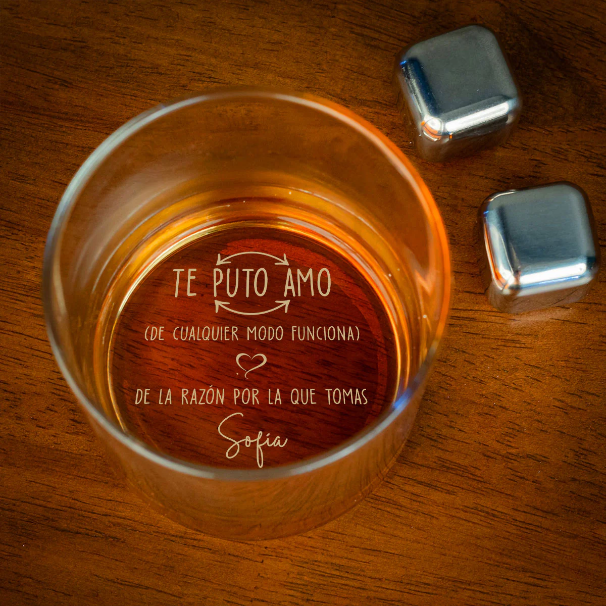 De Cualquier Modo Eres Mío - Vaso de Whisky Grabado Personalizado - Image 2