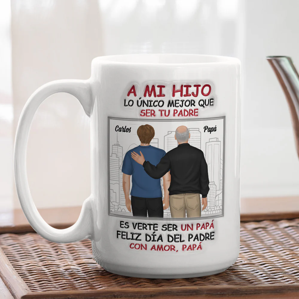 De Hijo A Gran Papá - Taza Personalizada con Efecto 3D Inflado - Image 4