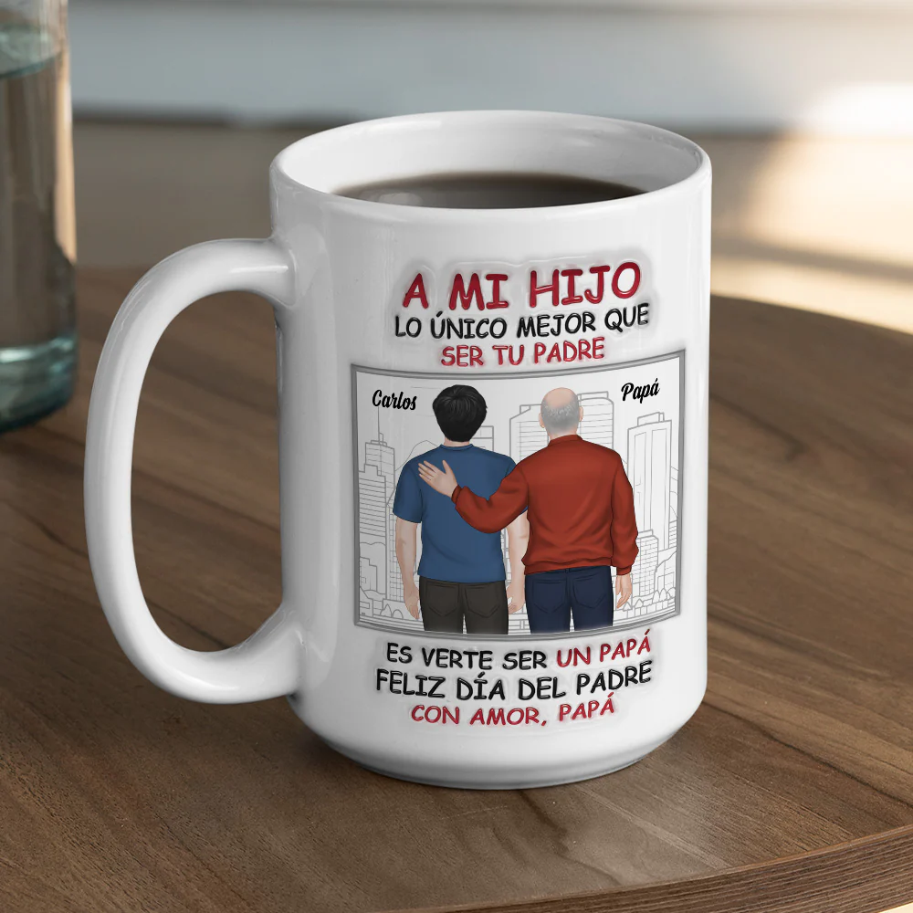 De Hijo A Gran Papá - Taza Personalizada con Efecto 3D Inflado - Image 5