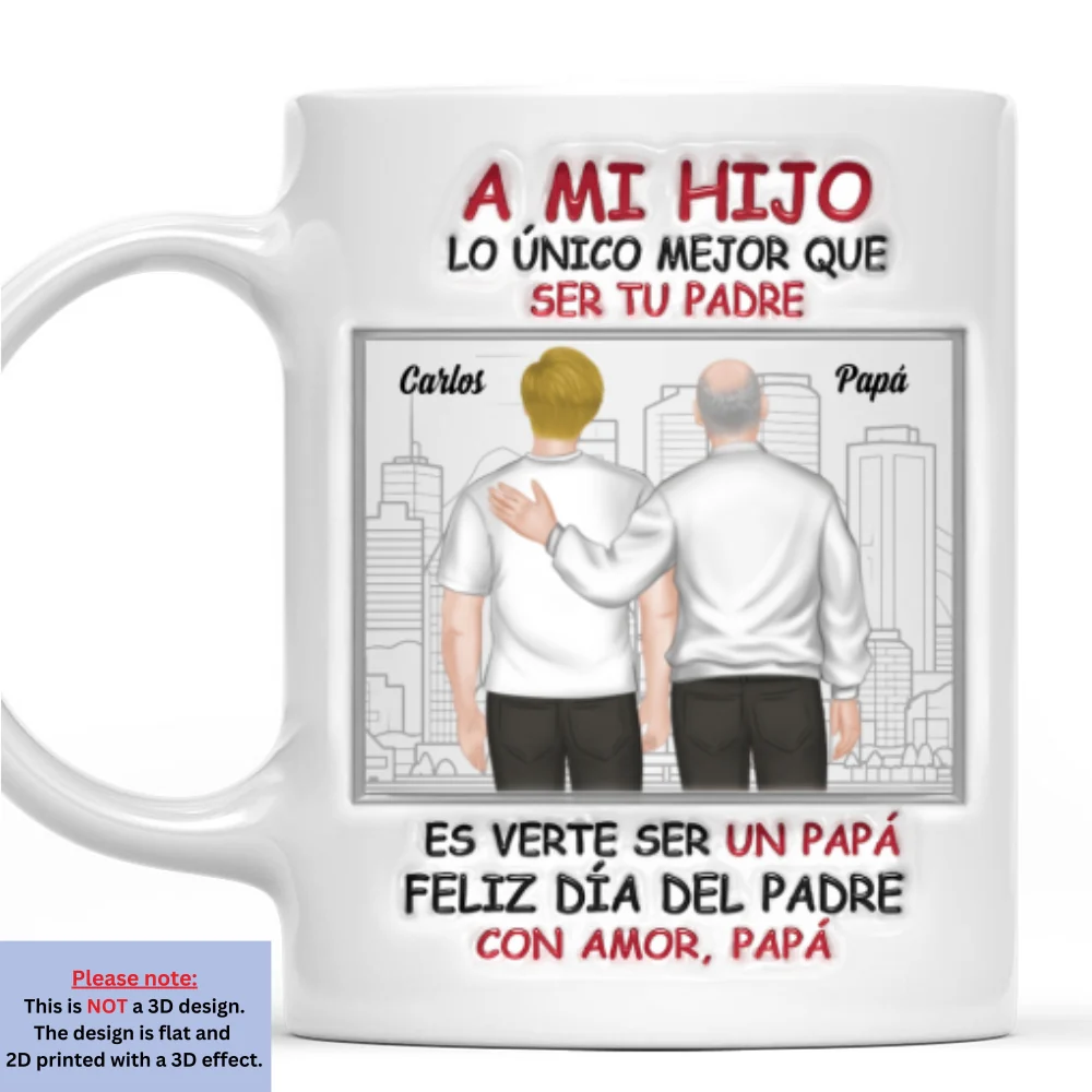 De Hijo A Gran Papá - Taza Personalizada con Efecto 3D Inflado - Image 7