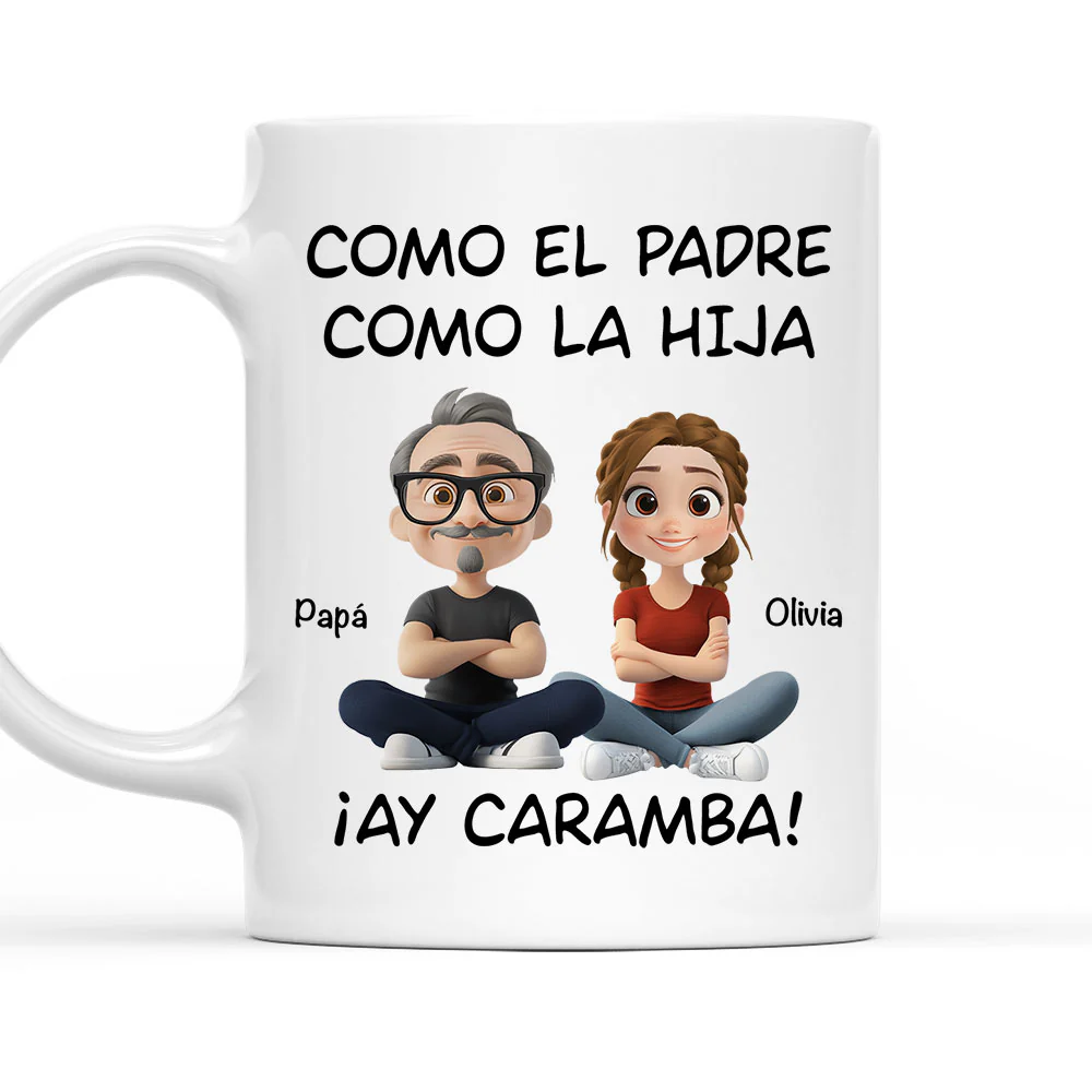 De Tal Palo Tal Astilla Versión Cartoon - Taza De Café Personalizada