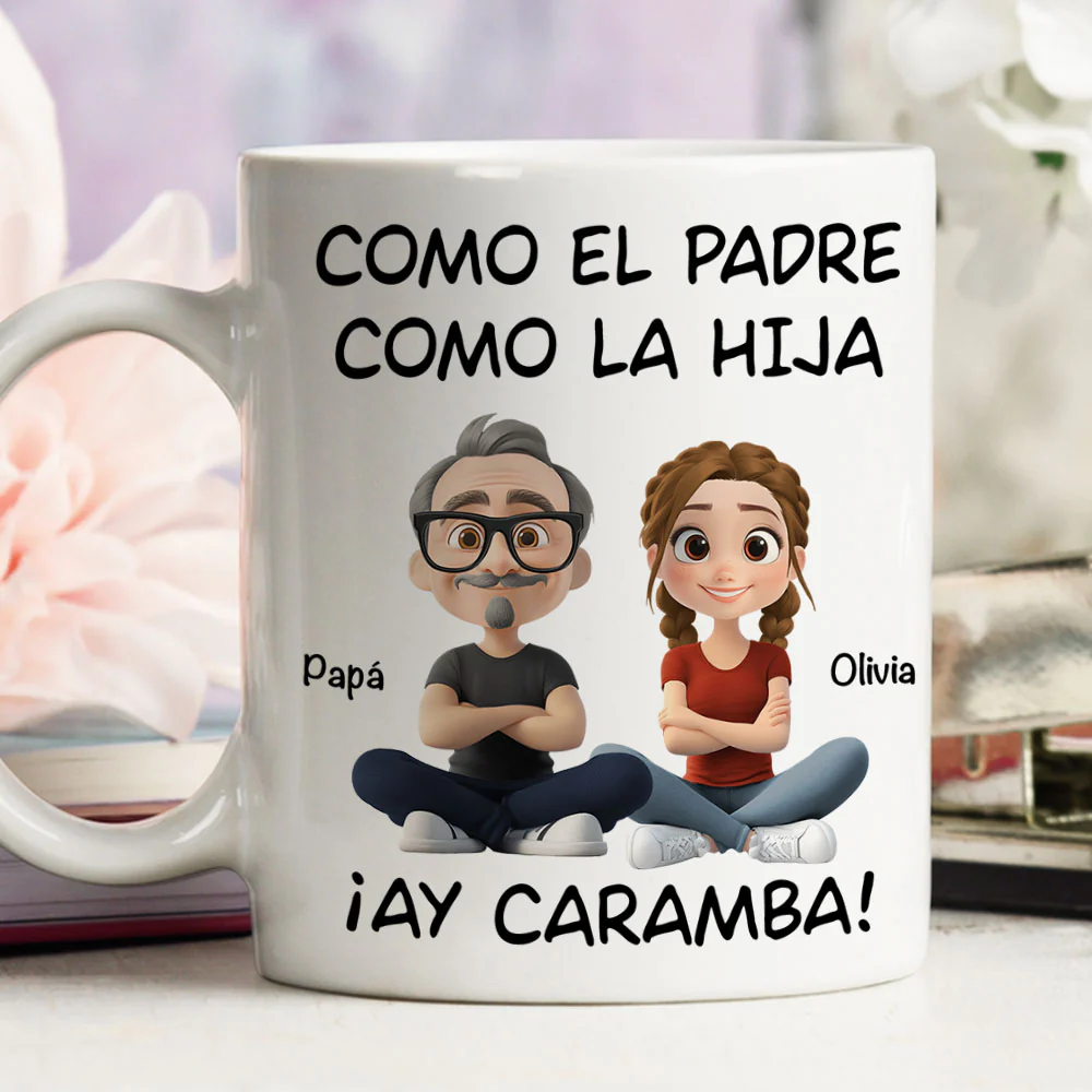 De Tal Palo Tal Astilla Versión Cartoon - Taza De Café Personalizada - Image 4