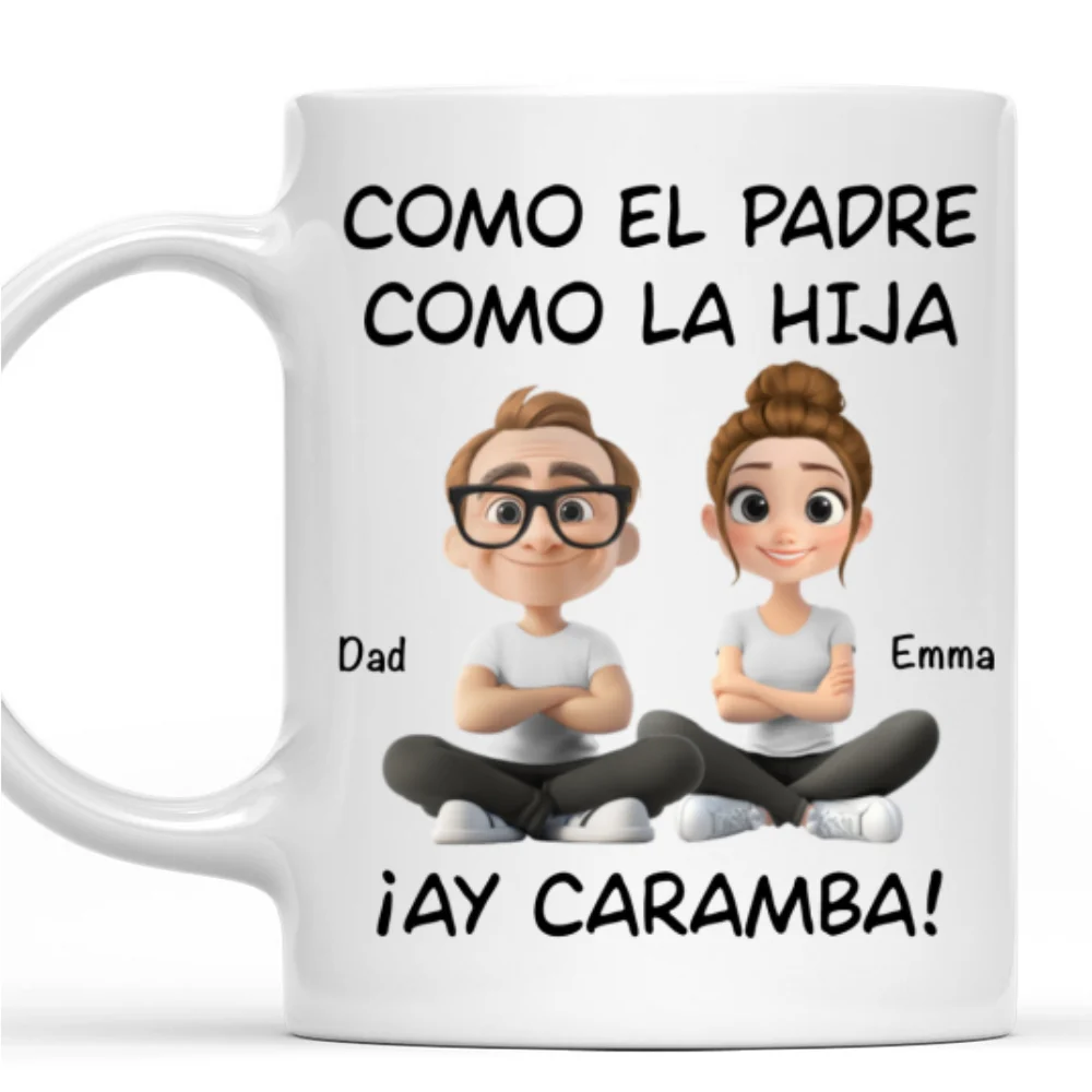 De Tal Palo Tal Astilla Versión Cartoon - Taza De Café Personalizada - Image 8