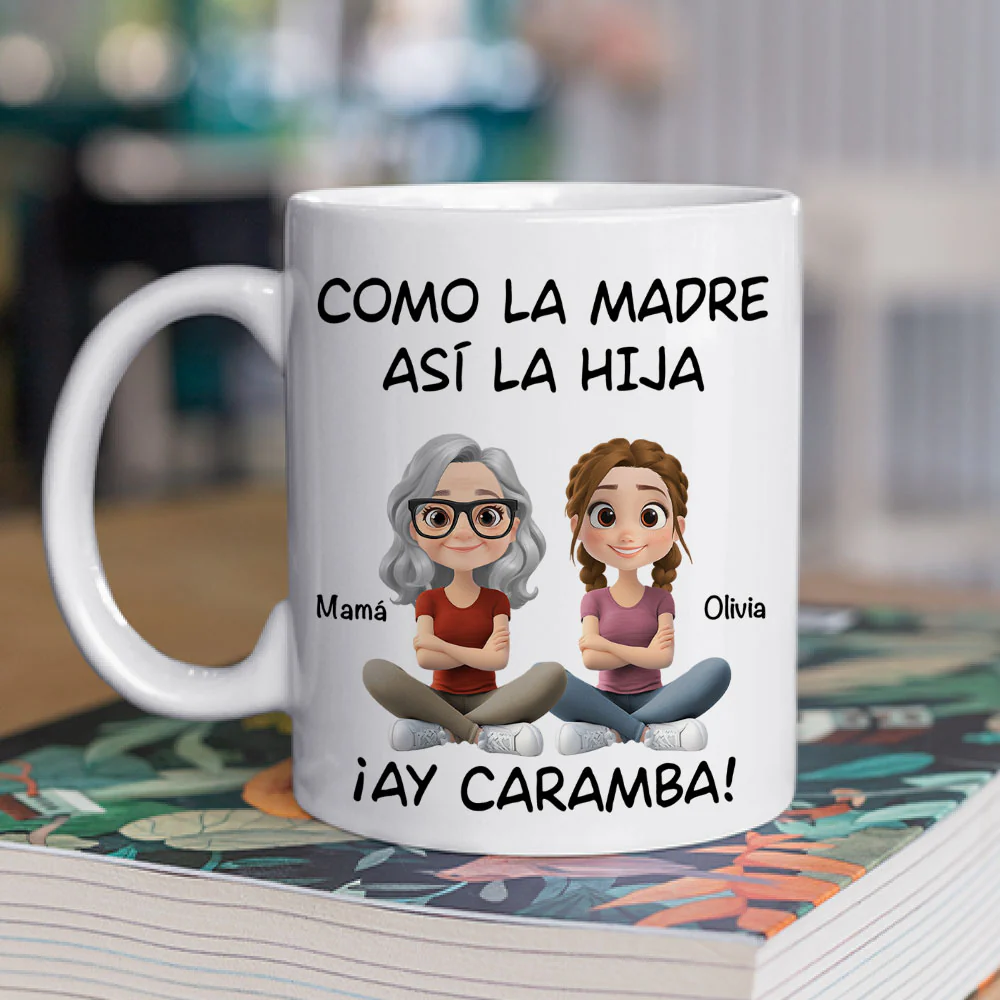 De Tal Palo Tal Astilla Versión Cartoon - Taza De Café Personalizada - Image 2