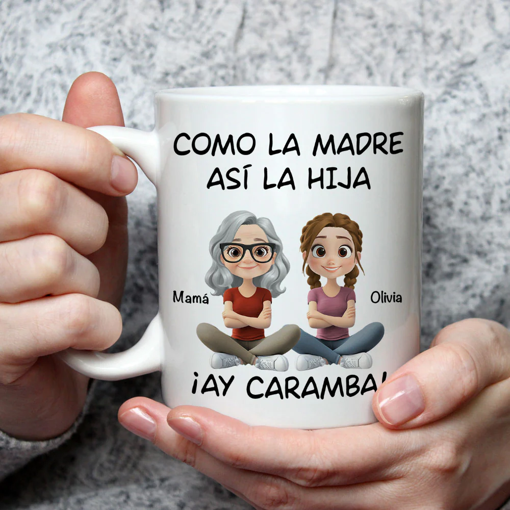 De Tal Palo Tal Astilla Versión Cartoon - Taza De Café Personalizada - Image 3