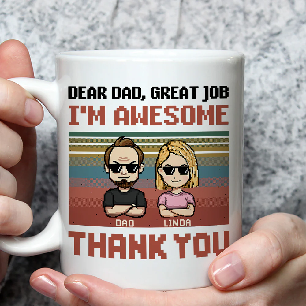 Dear Awesome Father - Personalized Custom Coffee Mug - Image 3