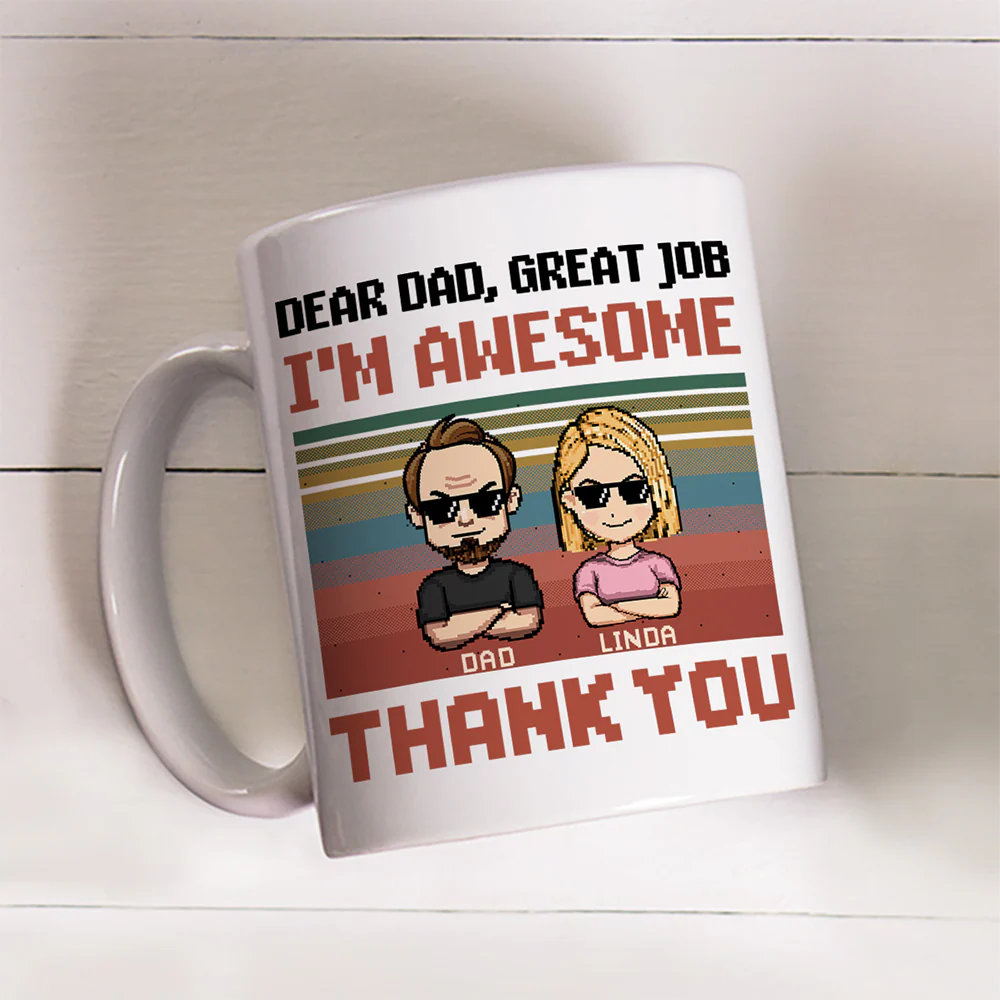 Dear Awesome Father - Personalized Custom Coffee Mug - Image 4