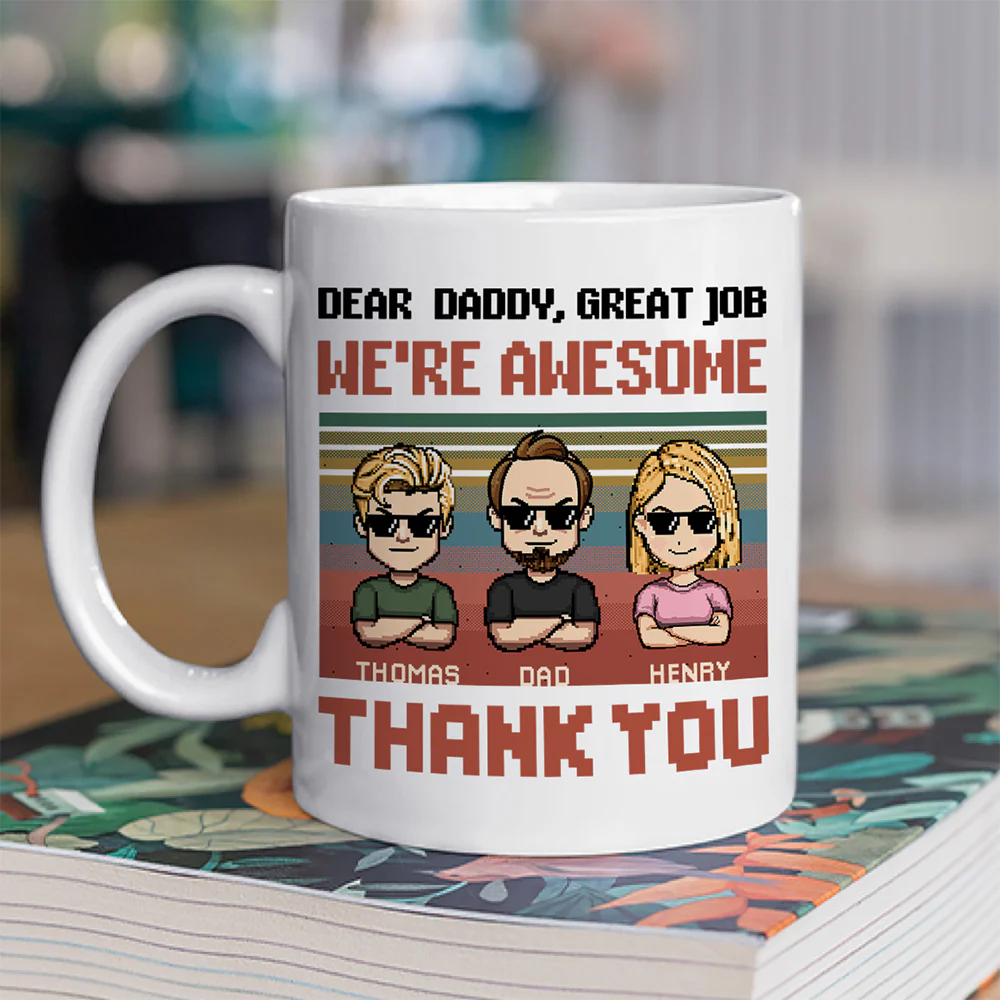 Dear Awesome Father - Personalized Custom Coffee Mug - Image 5