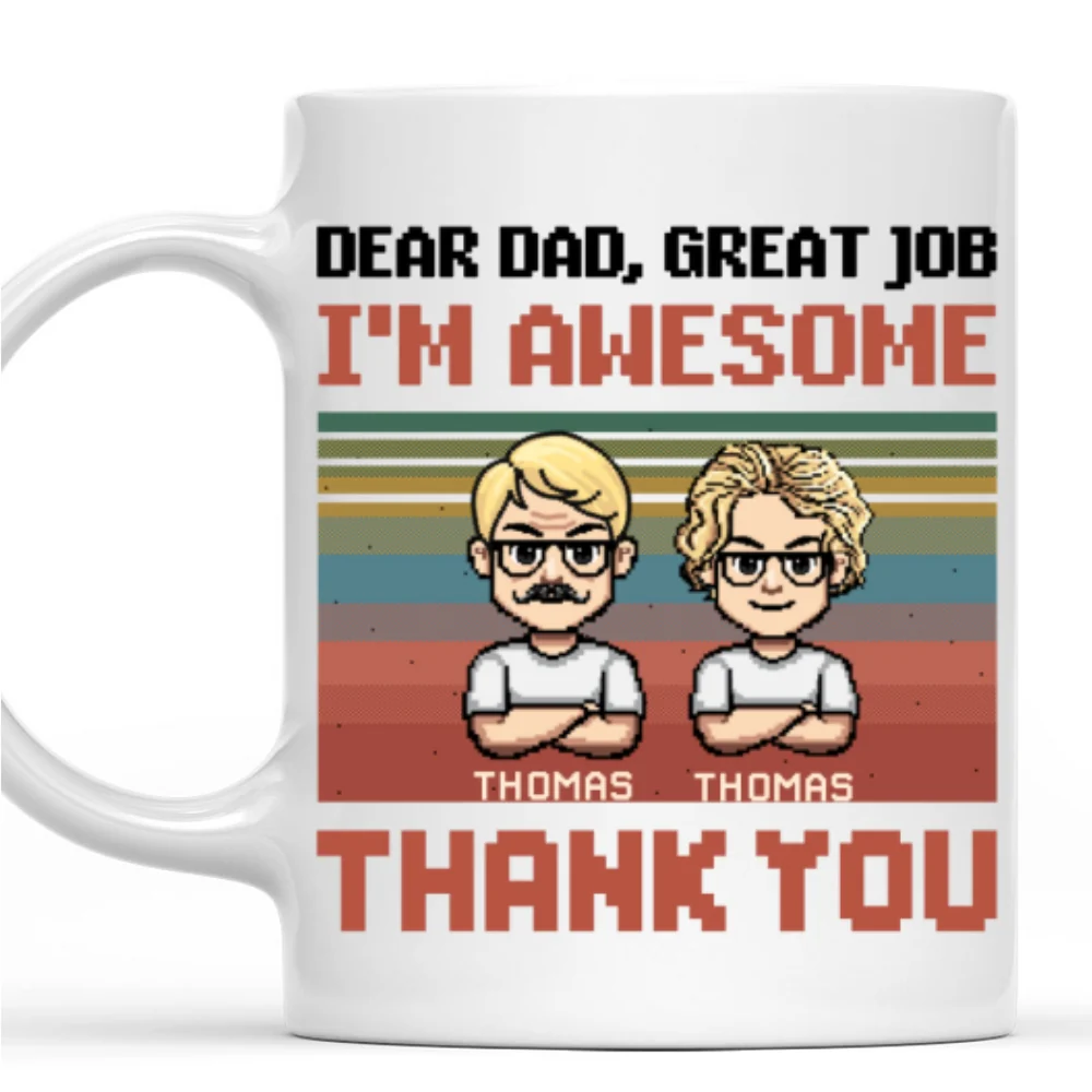 Dear Awesome Father - Personalized Custom Coffee Mug - Image 8