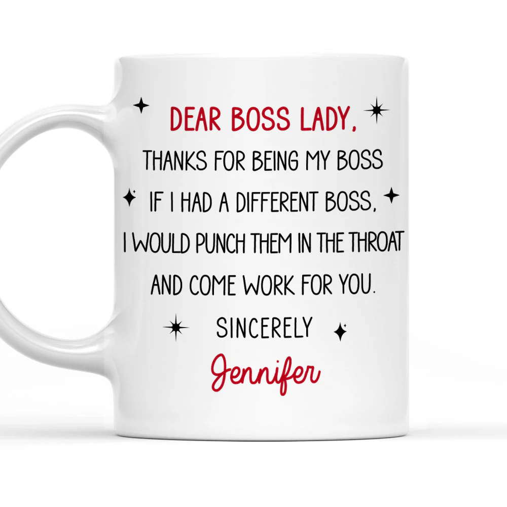Dear Boss Lady - Personalized Custom Coffee Mug