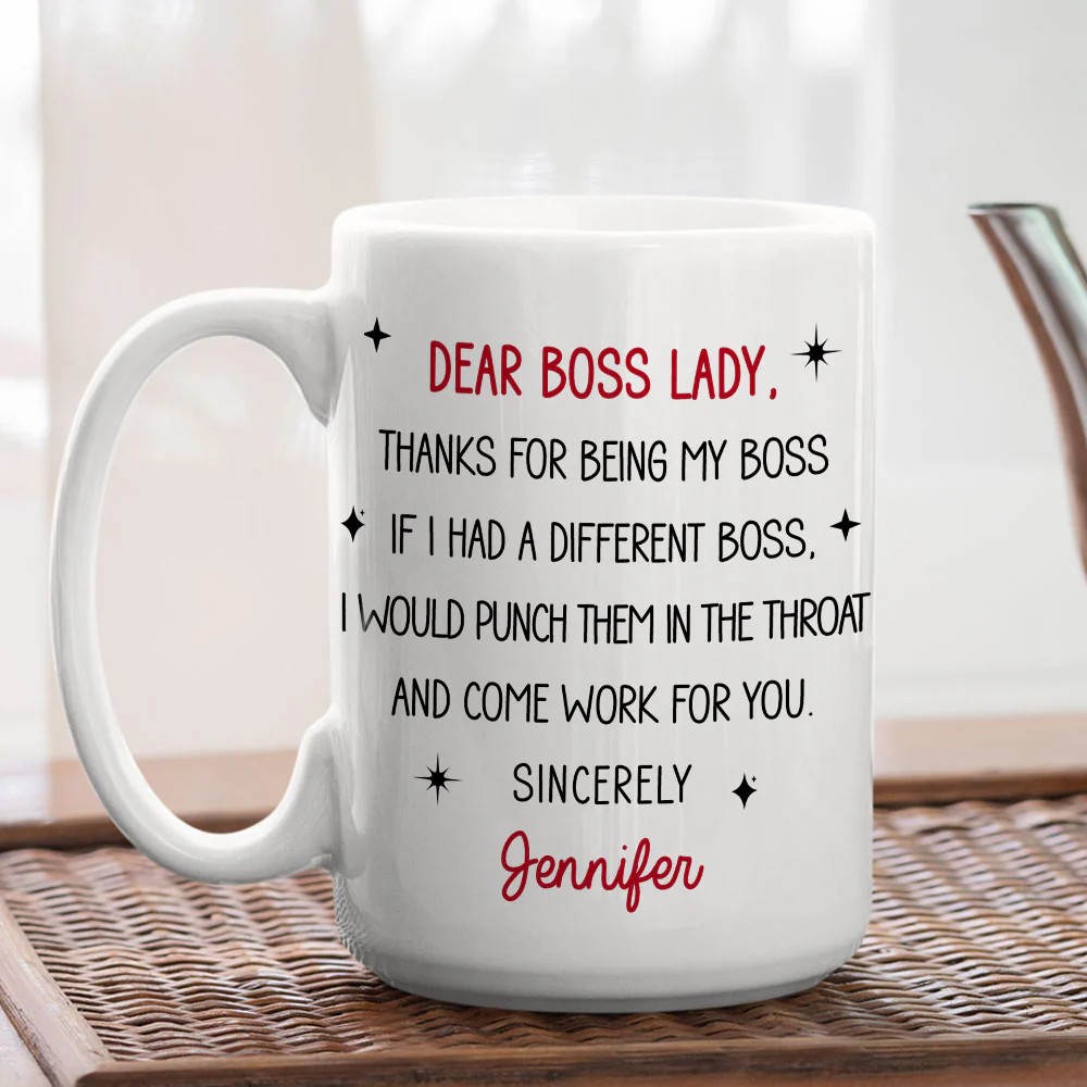 Dear Boss Lady - Personalized Custom Coffee Mug - Image 6