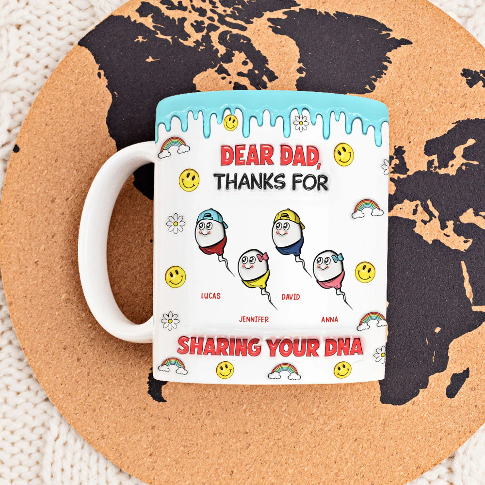 Dear Dad Thanks For Sharing - Personalized Custom 3D Inflated Effect Mug - Image 4