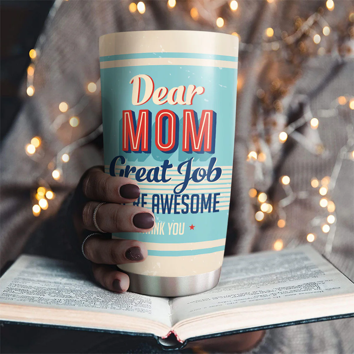 Dear Mom Great Job I Am Awesome Thank You Retro - Personalized Custom Tumbler - Image 2