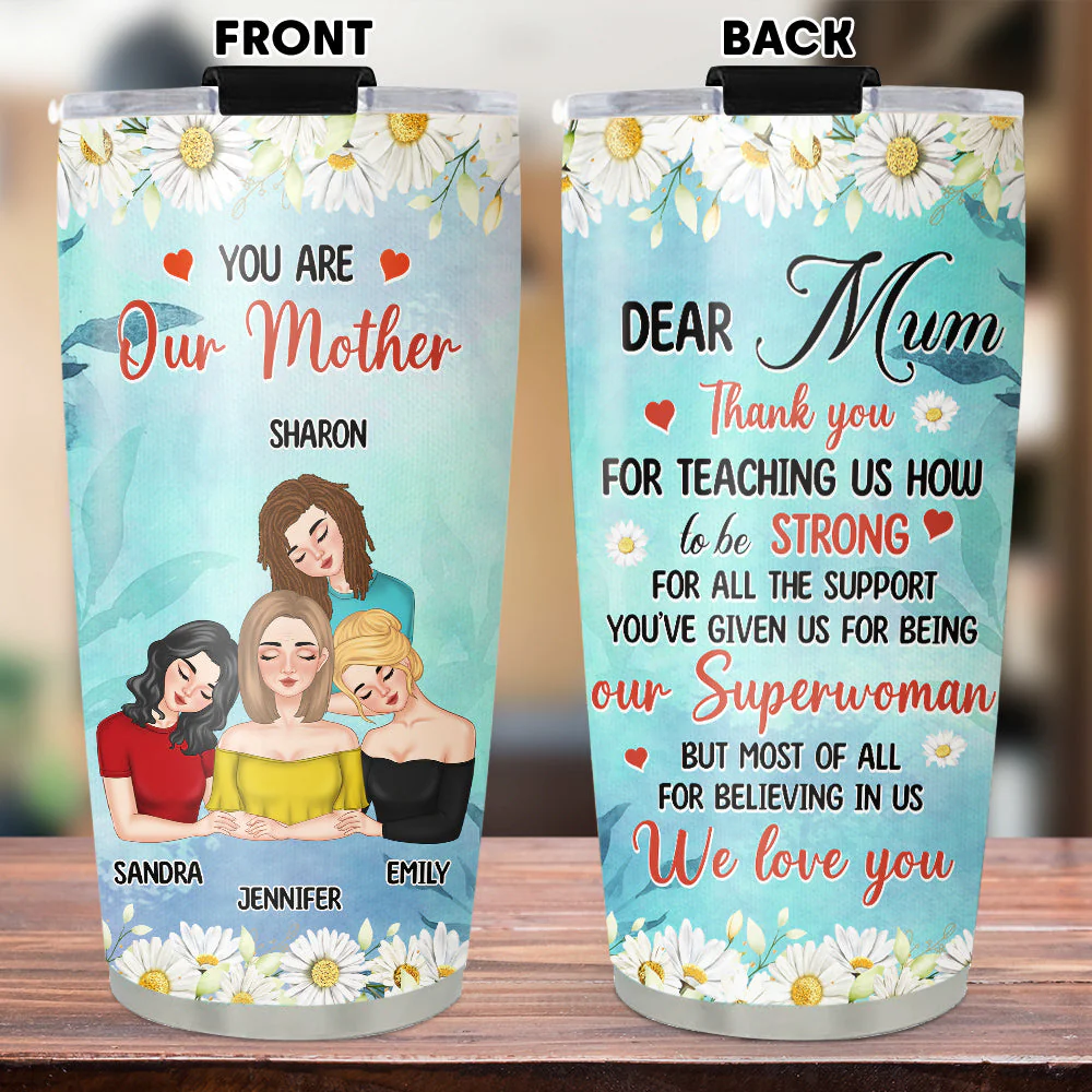 Dear Mom Our Superwoman - Personalized Custom Tumbler - Image 3