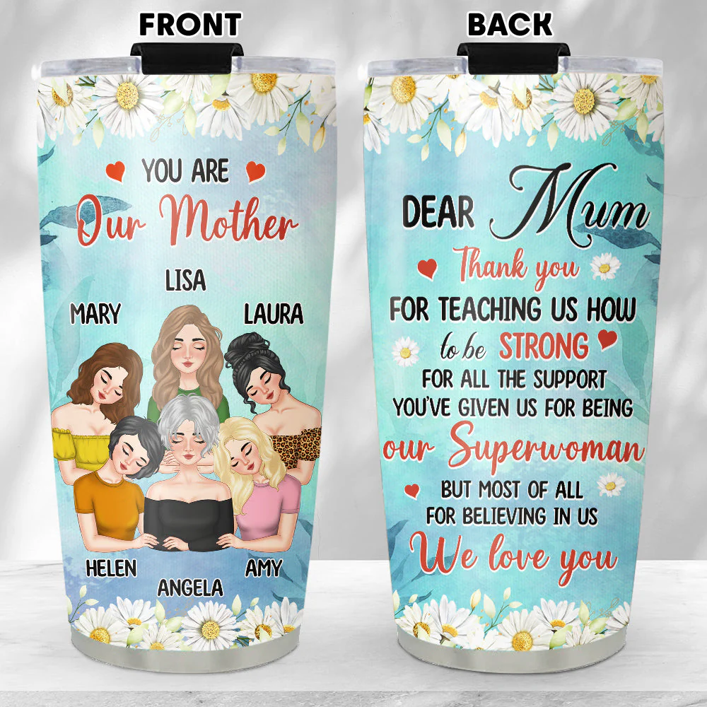 Dear Mom Our Superwoman - Personalized Custom Tumbler - Image 4