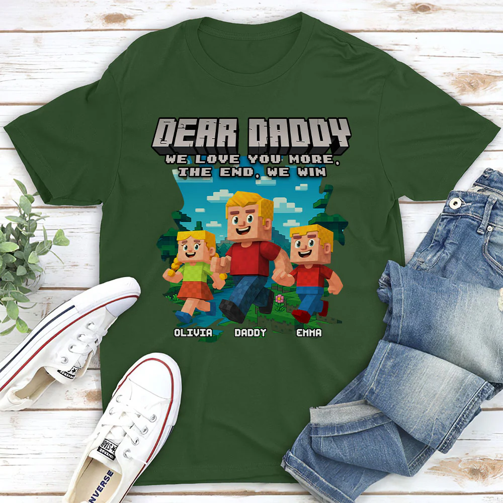 Dear Papa We Love You - Personalized Custom Shirt - Image 2