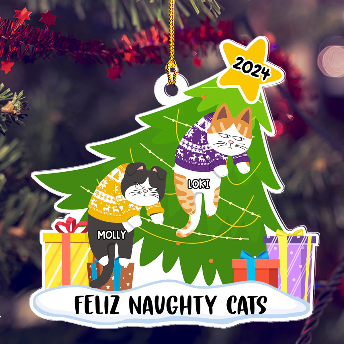Dear Santa, Define Naughty - Personalized Custom Acrylic Ornament - Image 2