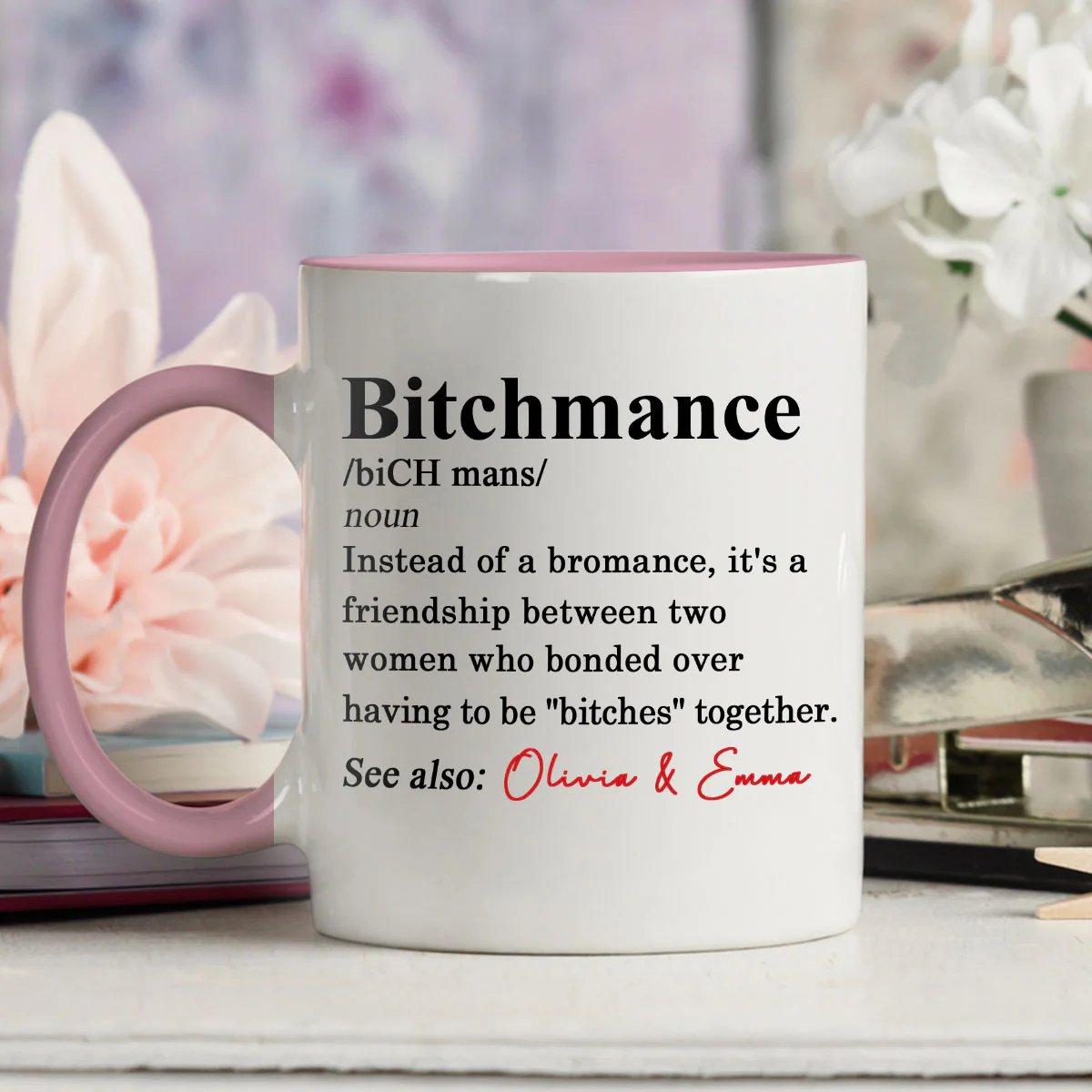 Definition A Friendship - Personalized Custom Accent Mug - Image 4