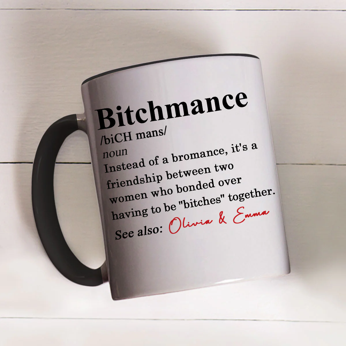 Definition A Friendship - Personalized Custom Accent Mug - Image 5