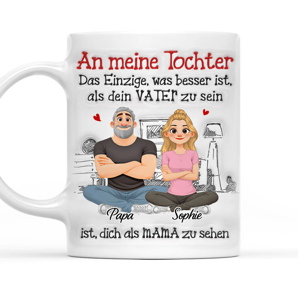 Dein Vater Sein - Personalisierte Tasse mit 3D-Aufblaseffekt