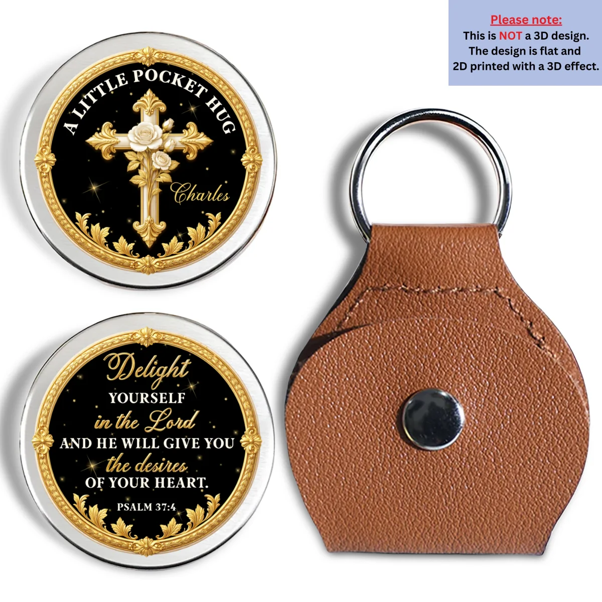 Delight Yourself In The Lord - Personalized Custom 3D Effect Pocket Hug - Image 7