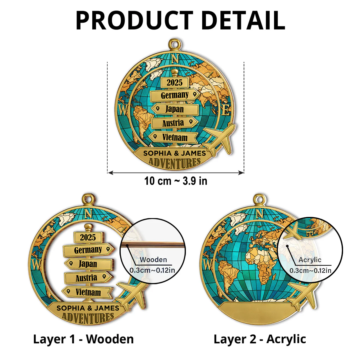 Destination Of All Year - Personalized Custom Suncatcher Ornament - Image 6