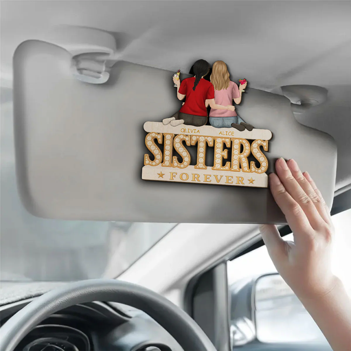 Diamond Friendship - Personalized Custom Car Visor Clip - Image 3