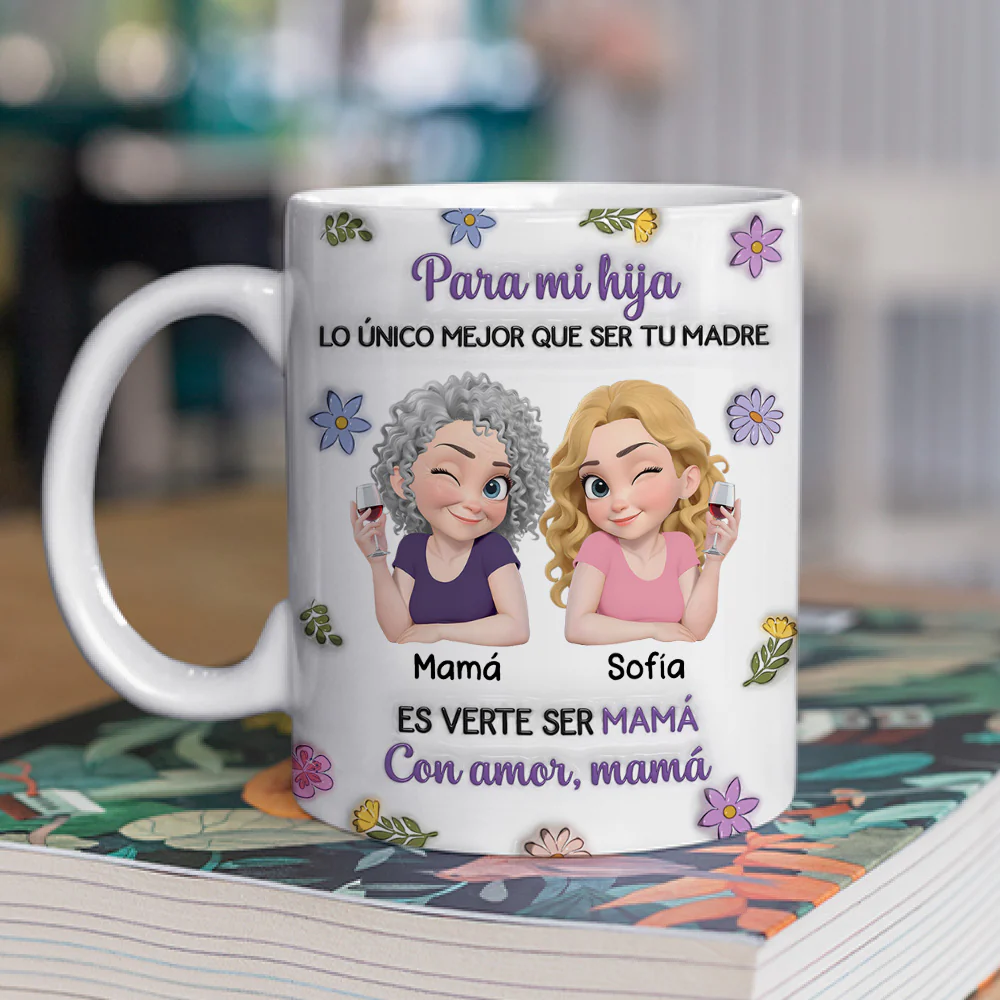 Dibujo Animado Vinculados Juntos - Taza Personalizada con Efecto 3D Inflado - Image 2