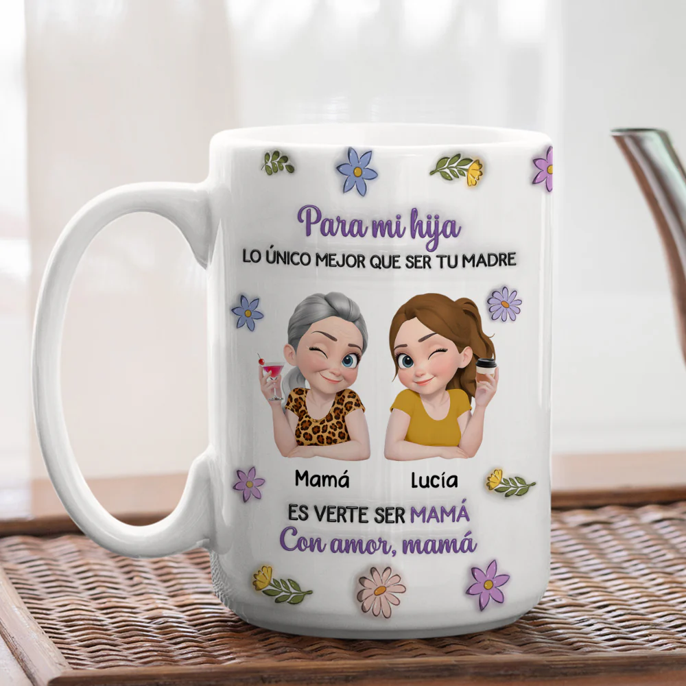 Dibujo Animado Vinculados Juntos - Taza Personalizada con Efecto 3D Inflado - Image 5