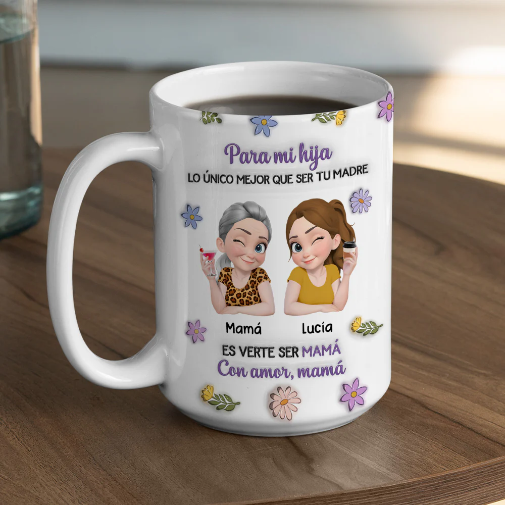 Dibujo Animado Vinculados Juntos - Taza Personalizada con Efecto 3D Inflado - Image 6