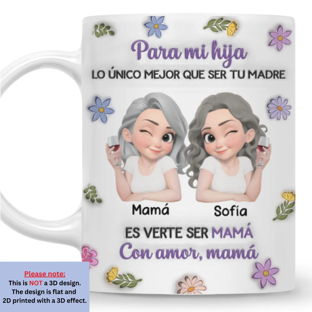 Dibujo Animado Vinculados Juntos - Taza Personalizada con Efecto 3D Inflado - Image 8