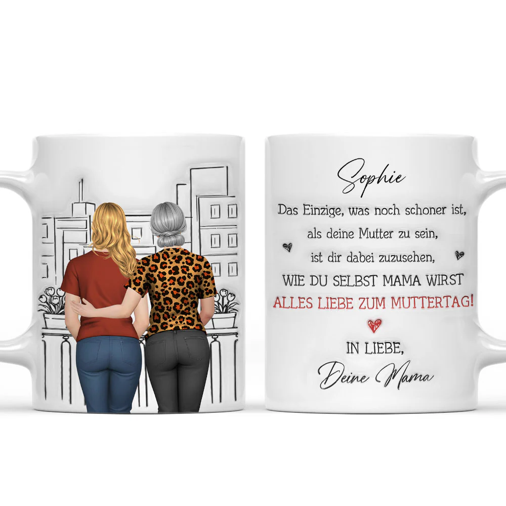 Dich als fürsorgliche Mama zu erleben - Personalisierte Tasse mit 3D-Aufpuste-Effekt