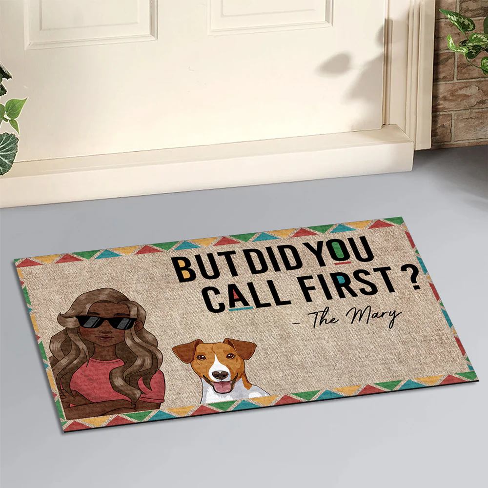 Did You Call First - Personalized Custom Doormat - Image 3
