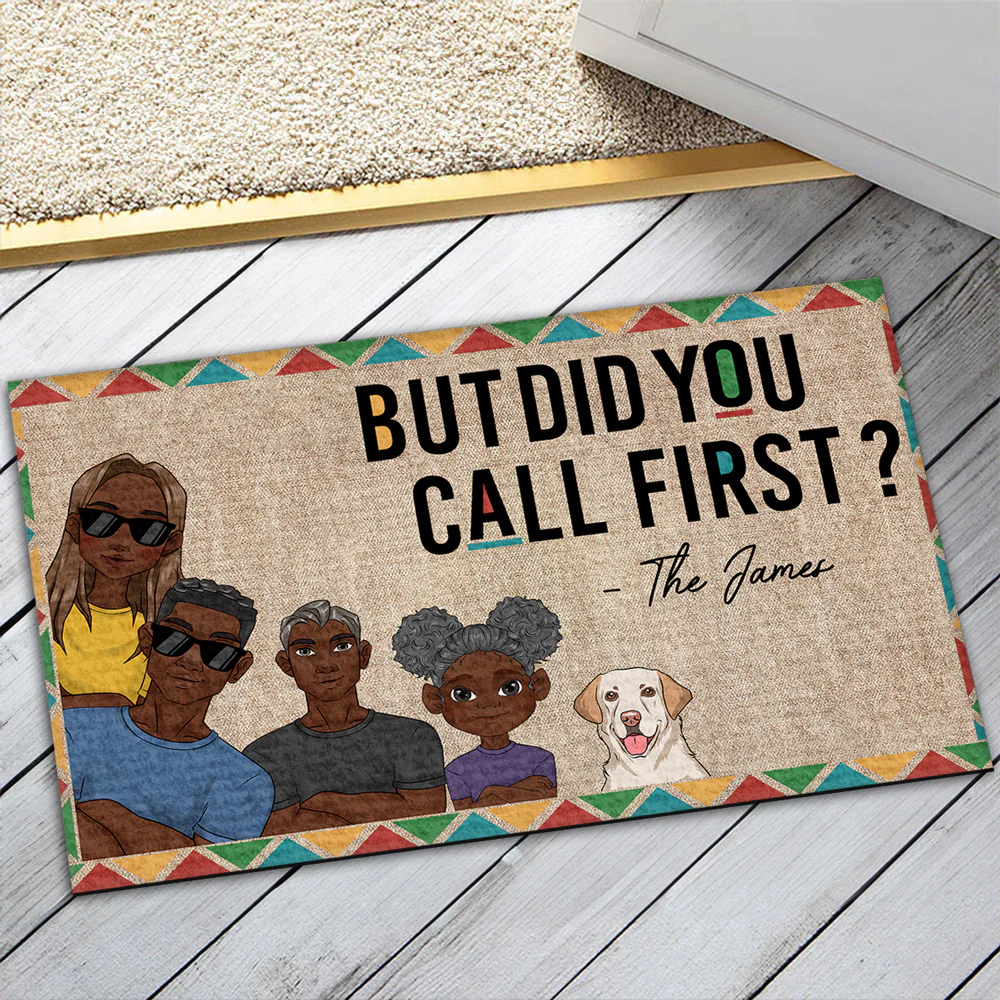 Did You Call First - Personalized Custom Doormat - Image 5