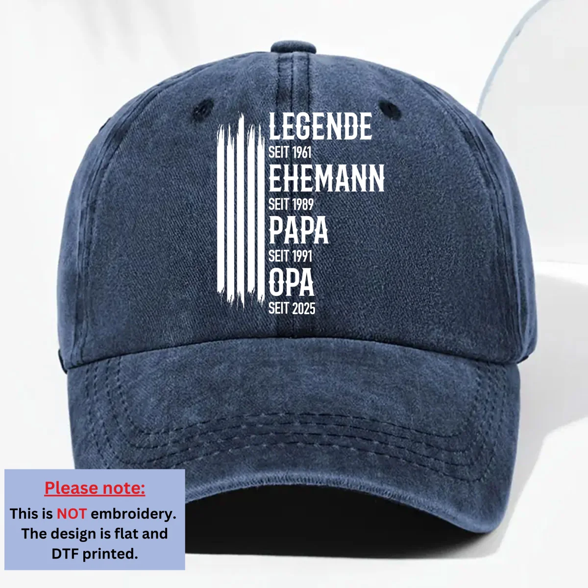 Die Originale Legende - Personalisierte Custom Vintage-Washed Denim-Kappe - Image 8