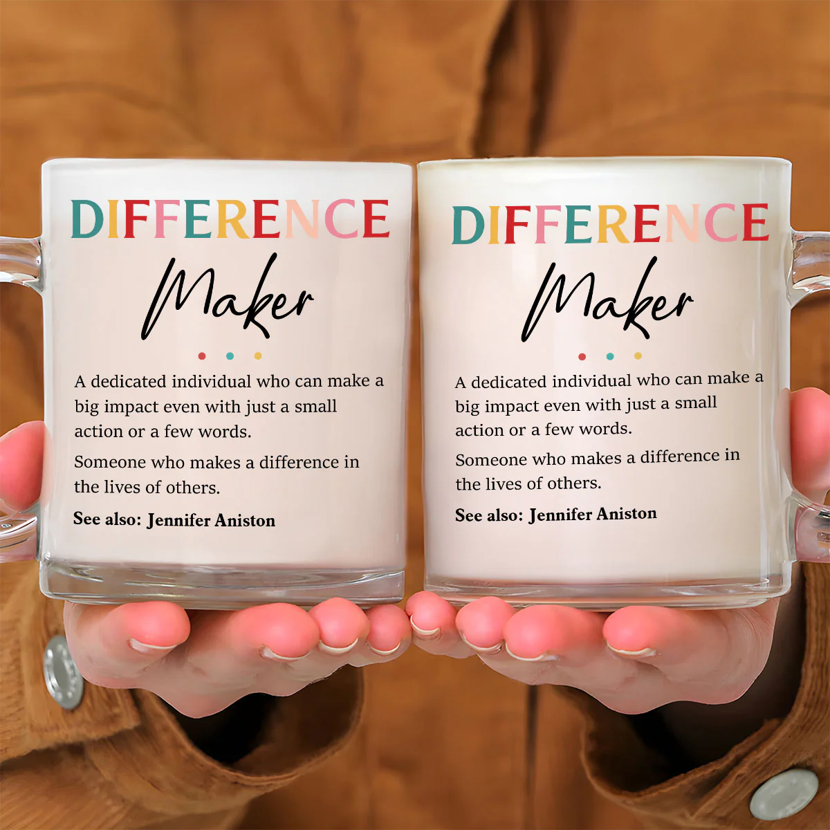 Difference Maker - Personalized Custom Glass Mug - Image 3