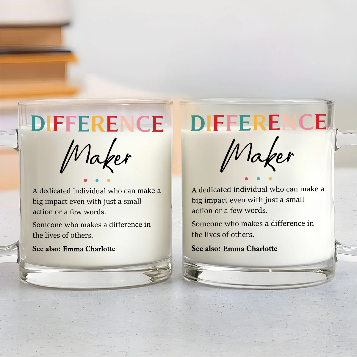 Difference Maker - Personalized Custom Glass Mug - Image 4