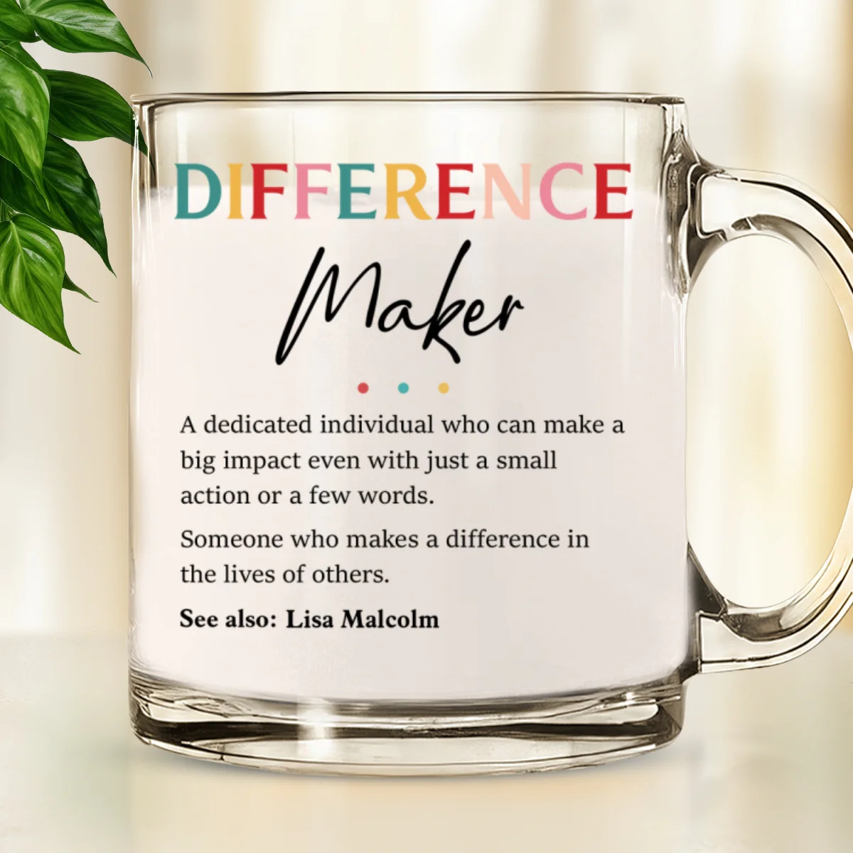 Difference Maker - Personalized Custom Glass Mug - Image 6